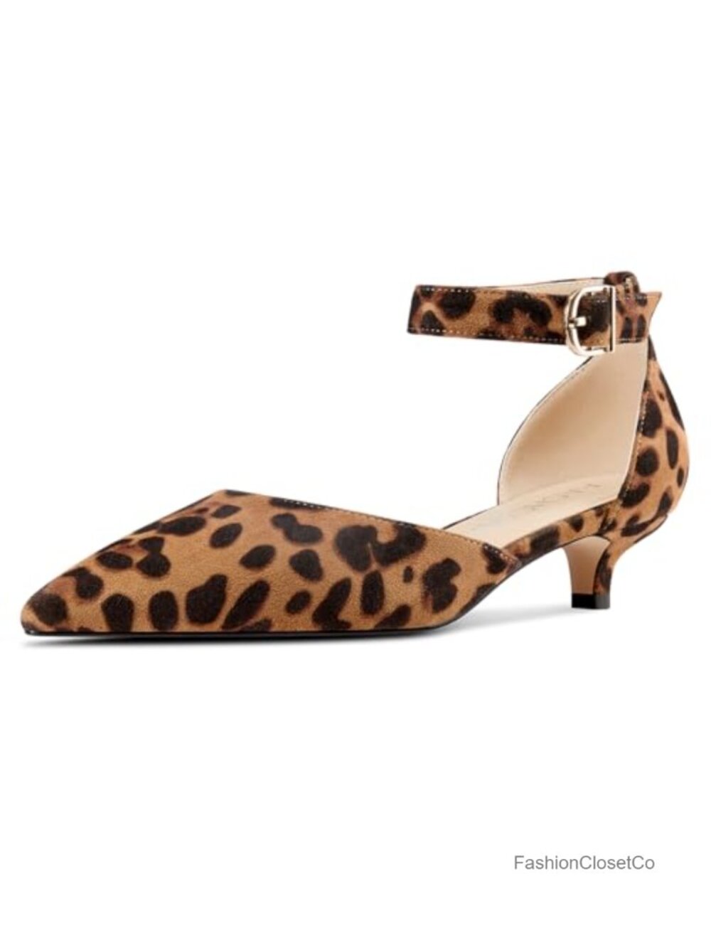 Kitten Heel Ankle Strap Sandals Pointed Toe Women's Dress Shoes Party Office